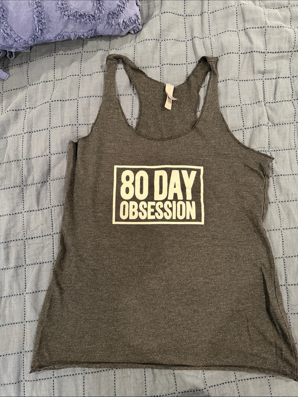80 Day Obsession Graphic Racerback Tank - Charcoal